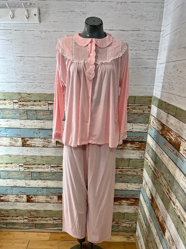 70’s Pale Pink Old Stock Pijama 2 Piece Pant Set Stylish Casual Pants