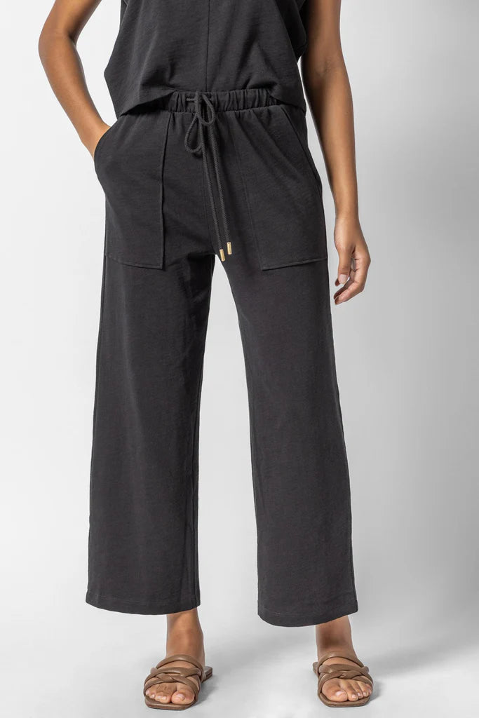 Pull On Crop Pant Elegant Wool Trousers