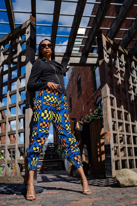 MAZIRA AFRICAN PRINT WOMEN'S CARGO PANT Cozy Full-Length Pants