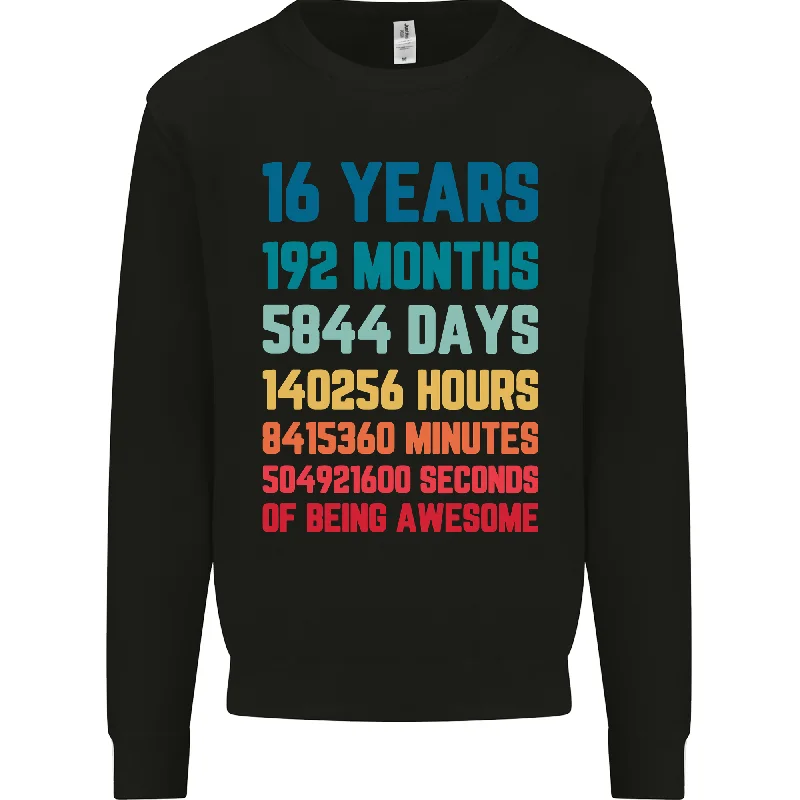 16th Birthday Men's Sweatshirt Jumper - 16 Years Old Gift for Him Hoodie Crop Top Short Trendy 16th Birthday Men's Sweatshirt Jumper - 16 Years Old Gift for Him Hoodie Crop Top Short Trendy
