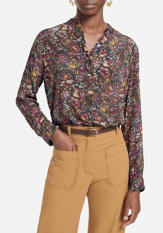 Ilea Blouse 3eva08-v09128 Multi-Foret Everyday Stylish Blouse