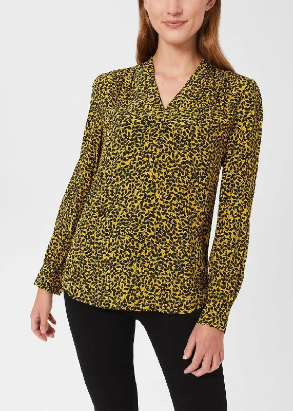 Addison Blouse 0222/6588/9324l00 Gold-Chartreuse Side Tie Blouse