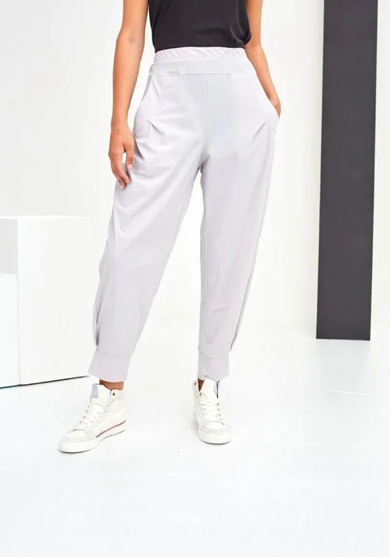 Naya Panel Tuck Travel Pants, Dove Fashionable Tapered Leg Pants