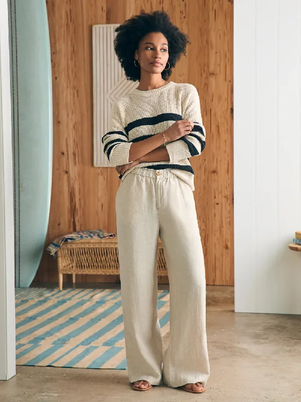 Faherty Monterey Linen Pant / Flax Chic Slim Fit Pants