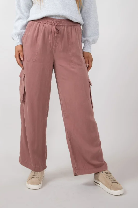 Cargo Drawstring Pants for Women in Marsala | 42661-MARSALA Trendy Printed Pants