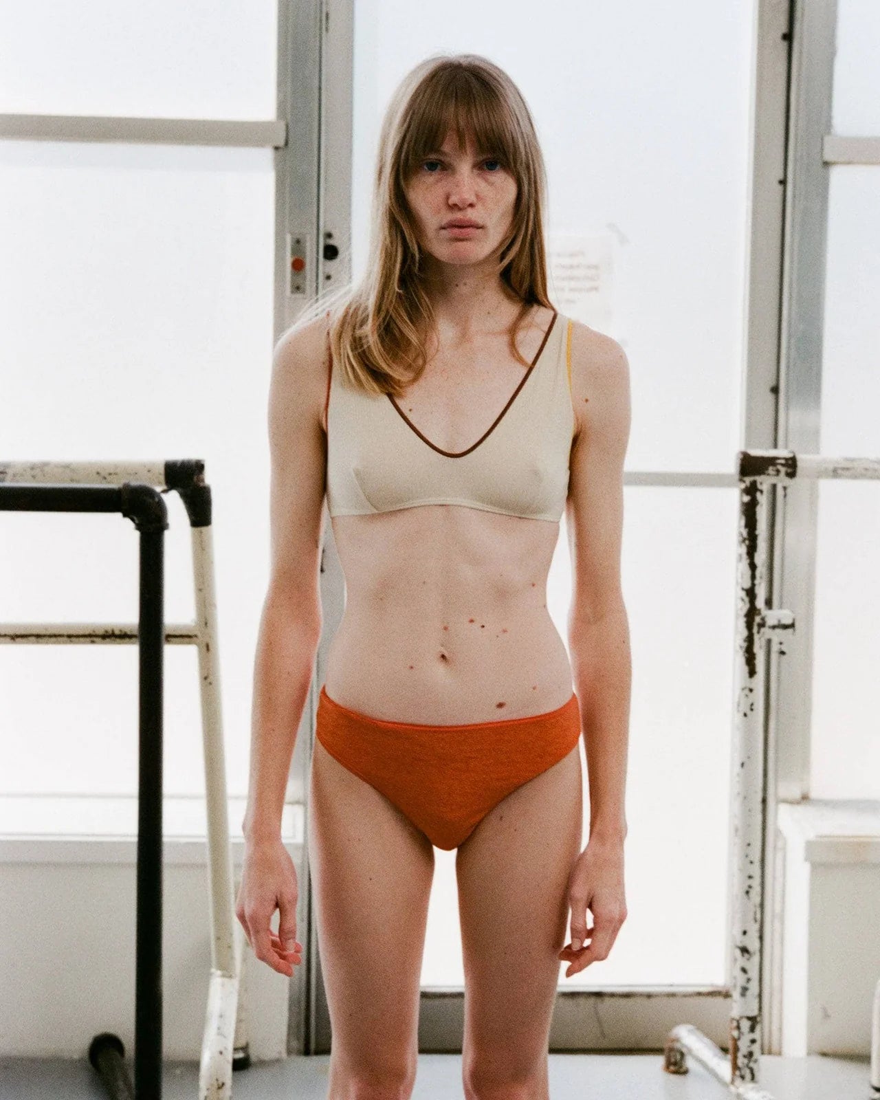 Ven Orange Bell Pants Soft Stretch Pants