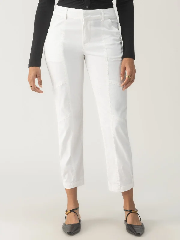 Sahara Tapered Standard Rise Pant Chalk Trendy Wide-Legged Trousers
