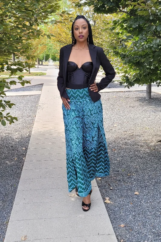 SYDNEY AFRICAN PRINT WOMEN'S WIDE LEG PANT Fashionable Tapered Leg Pants