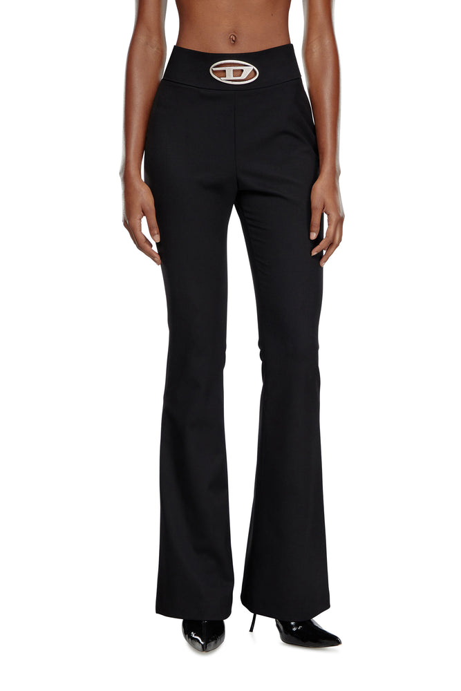Twill pants with metal Oval D plaque Trendy Work Pants