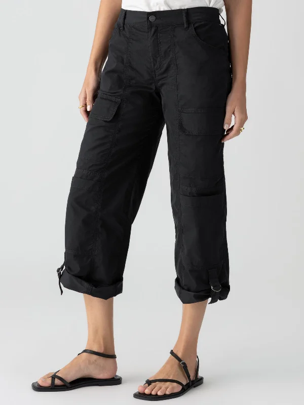 Cali Cargo Standard Rise Pant Black Formal Linen Trousers
