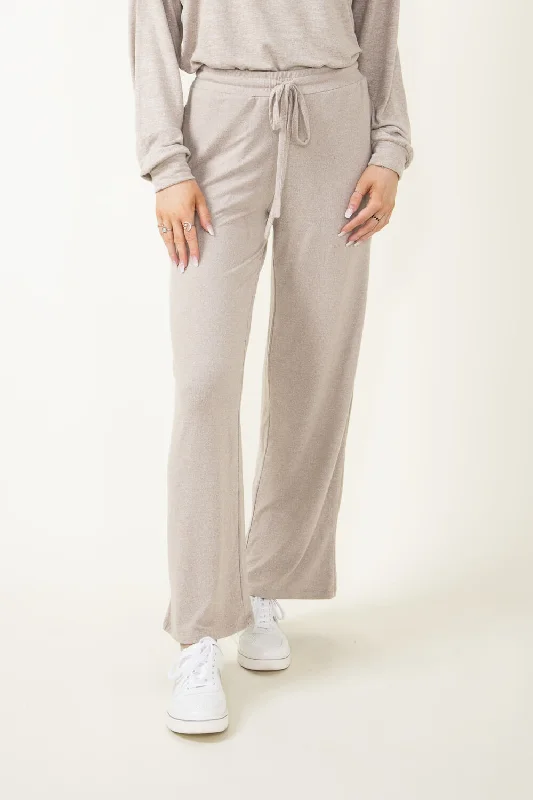 Mono B Hatchi Wide Leg Pants for Women in Brown | KP-B0571-MOCHA Chic Wool Trousers