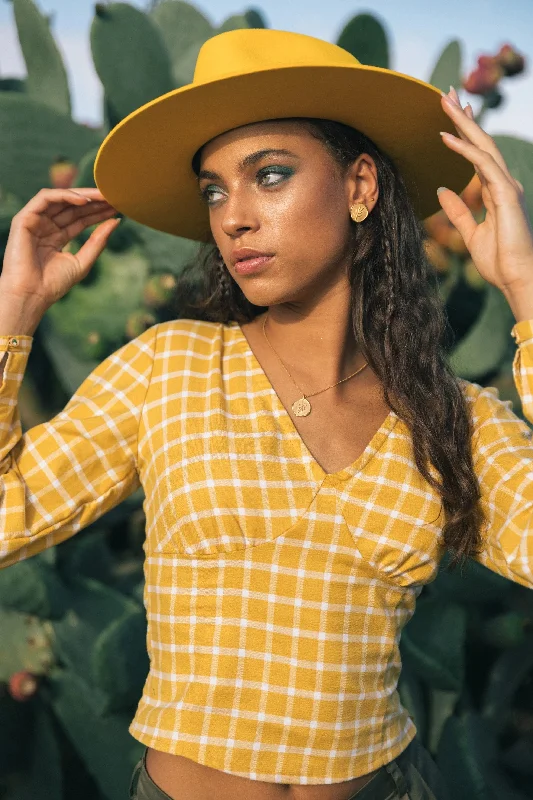 REBUTIA BLOUSE - YELLOW Vintage Polka Blouse