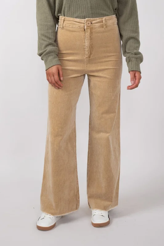 Washed Flare Corduroy Pants for Women in Taupe | HF24C992-TAUPE Comfortable Cargo Pants