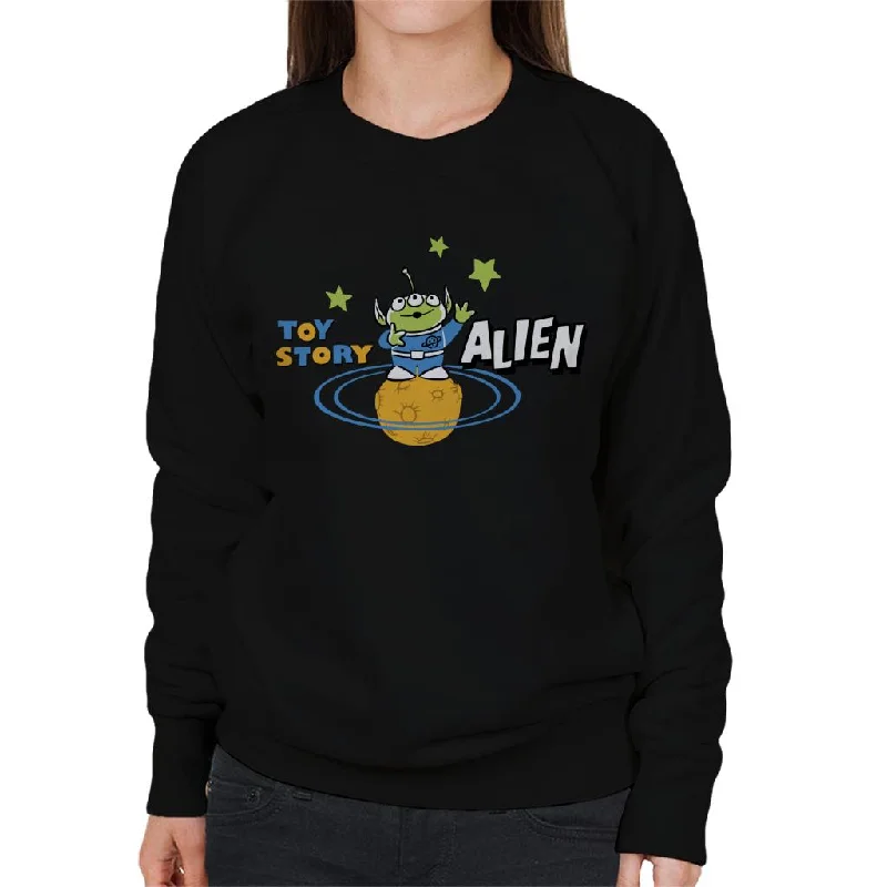 Disney Toy Story Pizza Planet Alien Women's Sweatshirt Hoodie with Hem Embroidery Detailed Premium