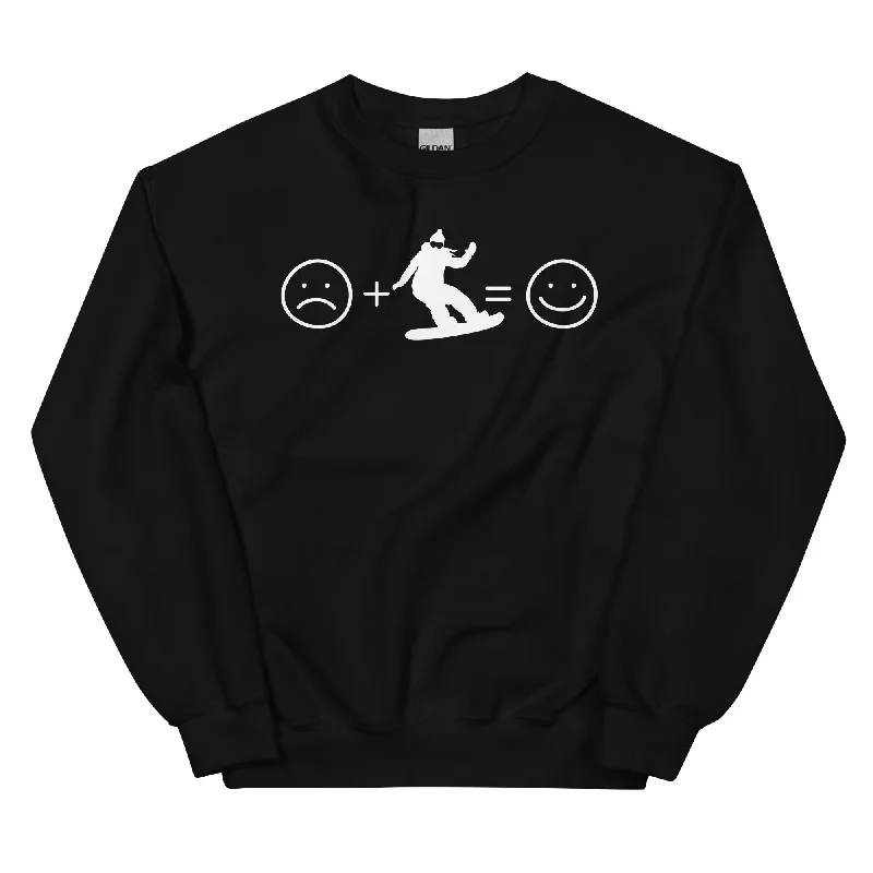 Lächelndes Gesicht und Snowboarding - Sweatshirt (Unisex) Hoodie with Back Slit Movement Comfort