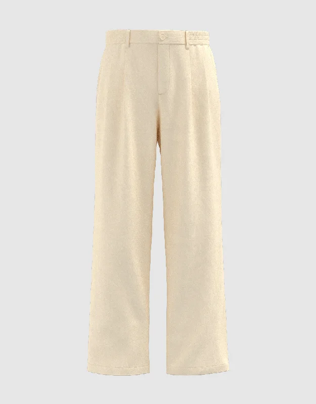 Wide-Leg Pants Fashionable Button-Up Pants