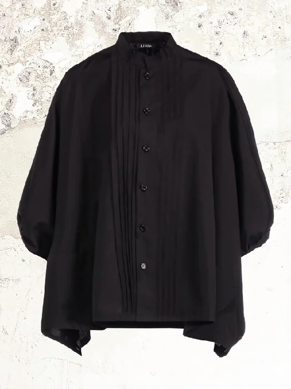 LIMI feu front pleat broad cotton blouse Soft Satin Blouse