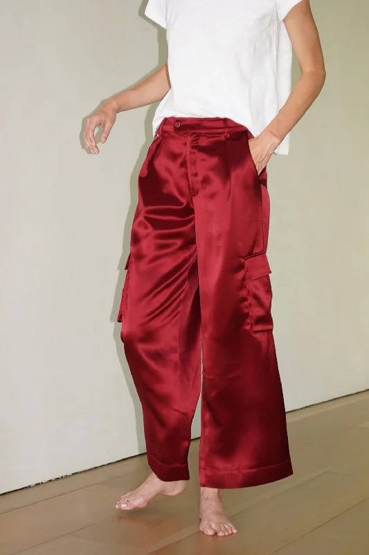 LNA Lou Silky Cargo Pant / Lambrusco Formal Dress Pants