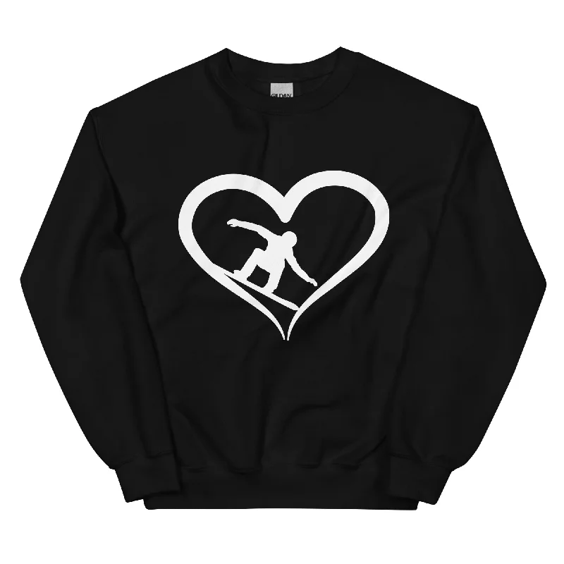 Snowboarder und Herz - Sweatshirt (Unisex) Hoodie with Lining Warm Insulated