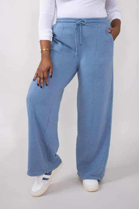Knit Lounge Pants for Women in Gray Blue | DZ24E895-GRAYBLUE Classic Straight-Leg Pants