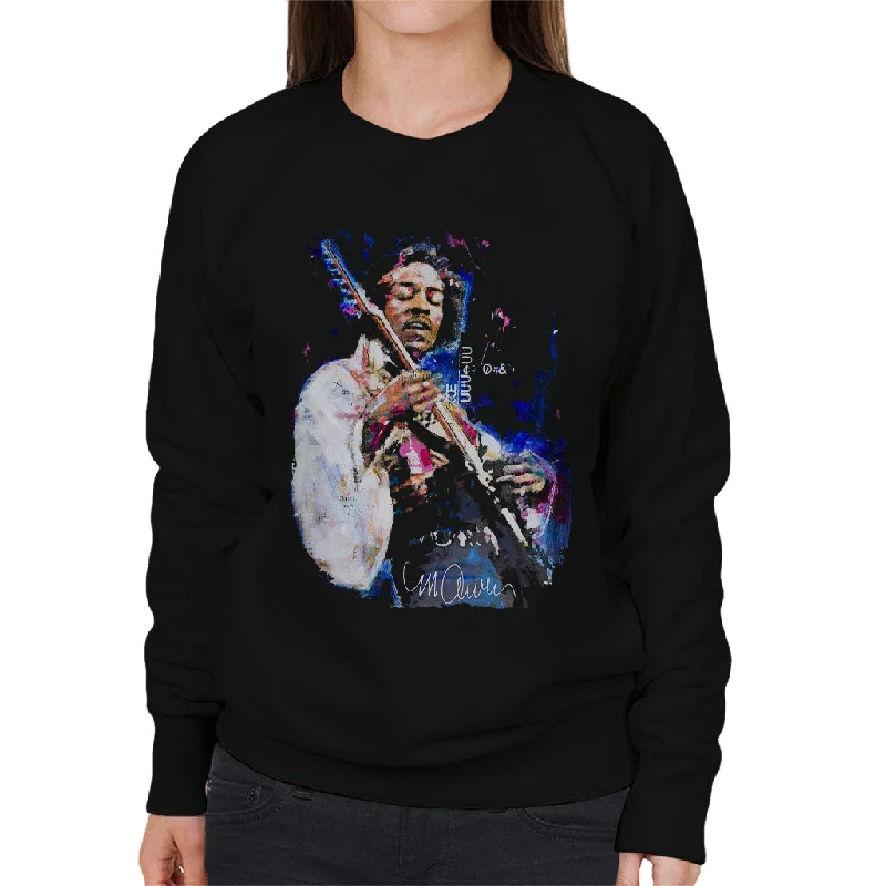 Sidney Maurer Original Portrait Of Jimi Hendrix Women's Sweatshirt Hoodie with Print Artistic Unique