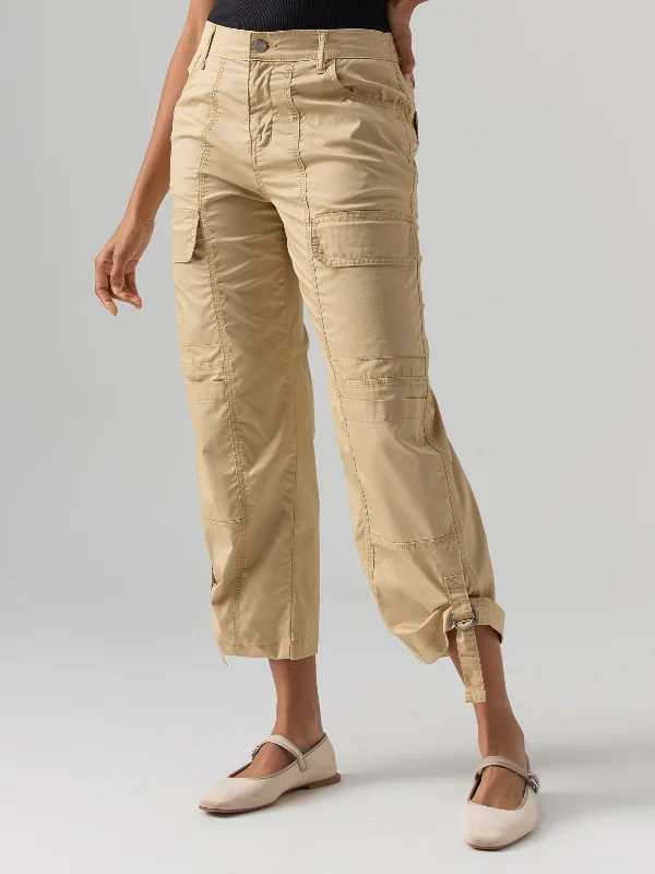 Cali Cargo Standard Rise Pant True Khaki Relaxed Linen Pants