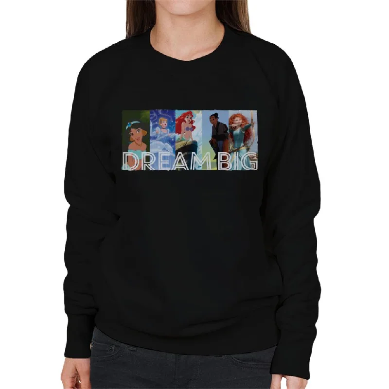 Disney Dream Big Princesses Women's Sweatshirt Hoodie with Velcro Closure Adjustable Secure