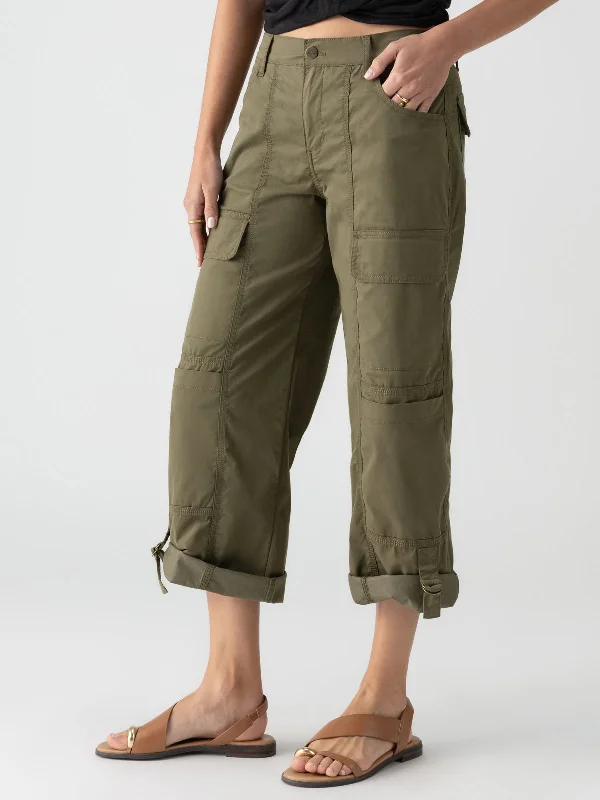 Cali Cargo Standard Rise Pant Mossy Green Comfy High-Waist Jeans