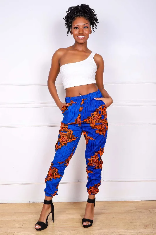 DENU AFRICAN PRINT WOMEN'S CARGO PANT Formal Stretch Pants