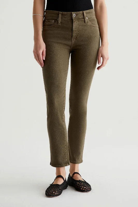 AG Women's Mari Green Crop Pant High-Waist Jogger Pants