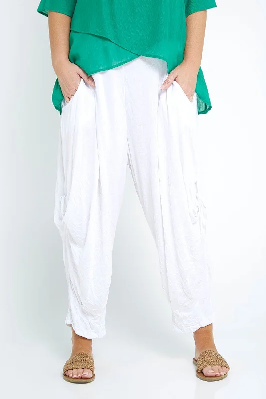 Zoe Pants - White Cozy Jogger Leggings