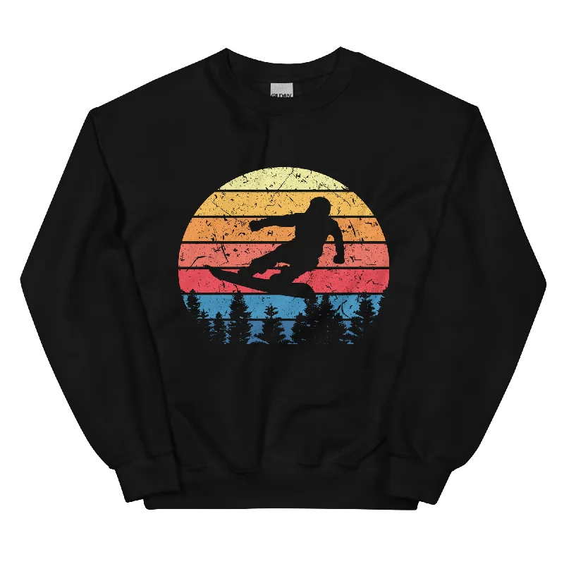 Snowboard Vintage - Sweatshirt (Unisex) Hoodie with Raglan Sleeves Sporty Comfortable