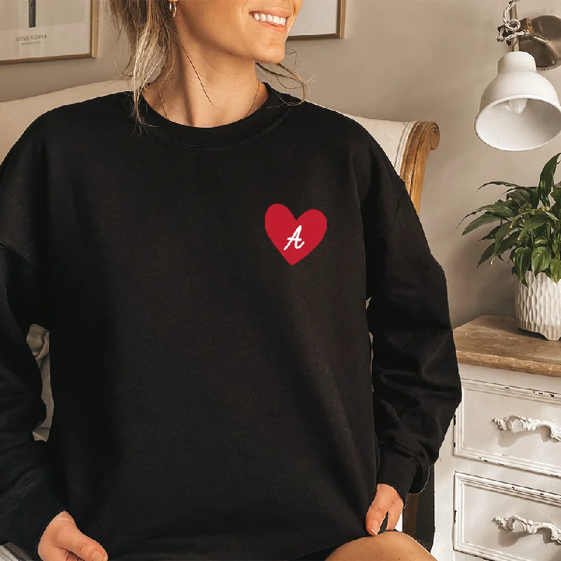 Personalised Heart Initial Women's Pocket Logo Sweatshirt Hoodie with Strings Custom Fit Adjustable Personalised Heart Initial Women's Pocket Logo Sweatshirt Hoodie with Strings Custom Fit Adjustable