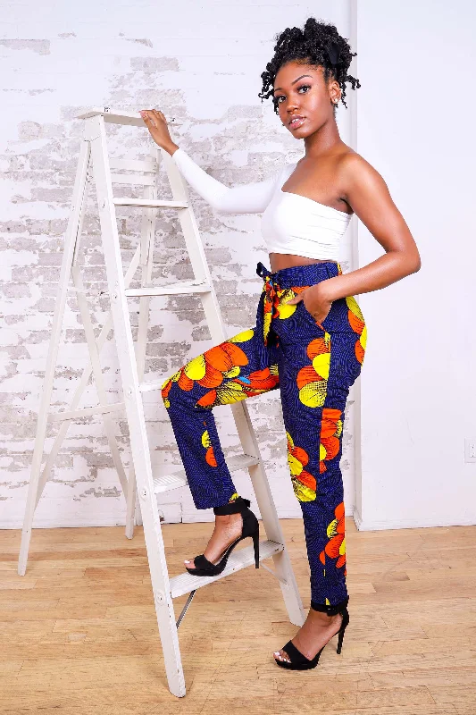 RIMAH AFRICAN PRINT WOMEN'S PANT Elegant High-Waist Pants