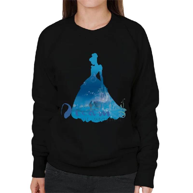 Disney Dream The Impossible Cinderella Women's Sweatshirt Hoodie with Bell Sleeves Flared Feminine