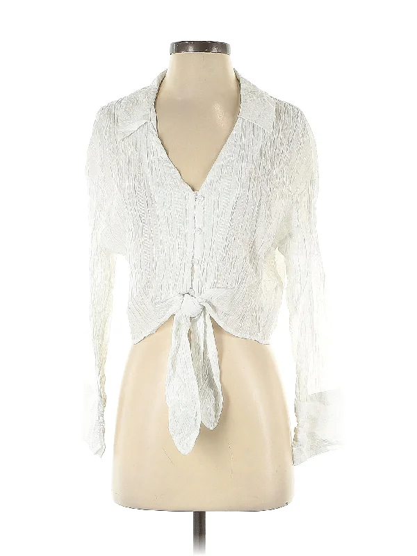 3/4 Sleeve Blouse Semi-Sheer Blouse