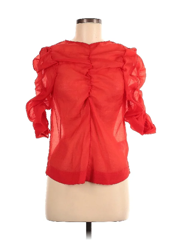 3/4 Sleeve Blouse Stylish Wrap Blouse
