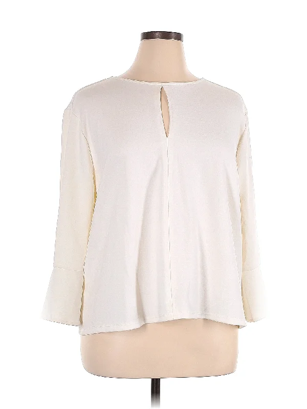 3/4 Sleeve Blouse Sheer Sleeve Blouse