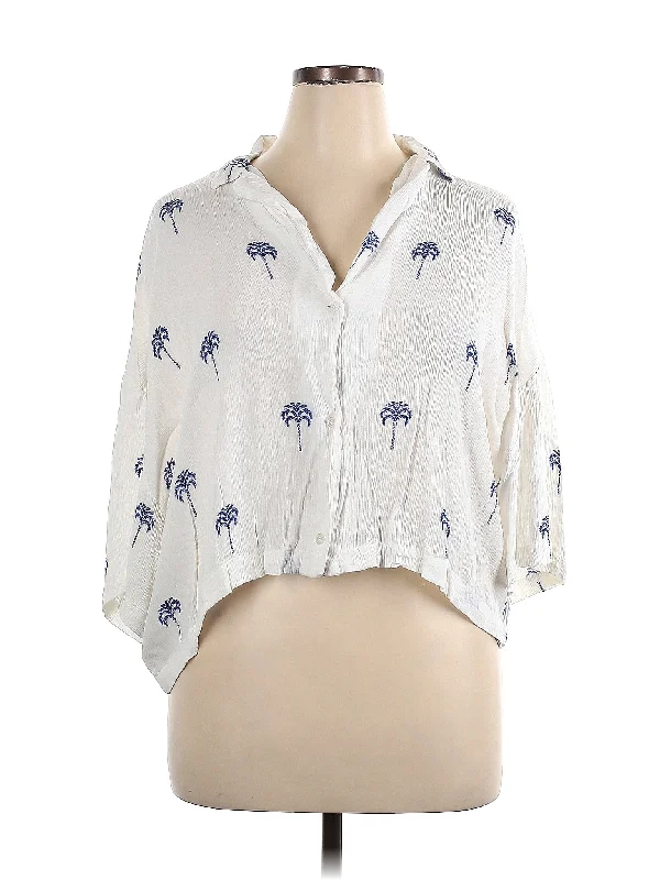 3/4 Sleeve Blouse Feminine Ruffle Blouse