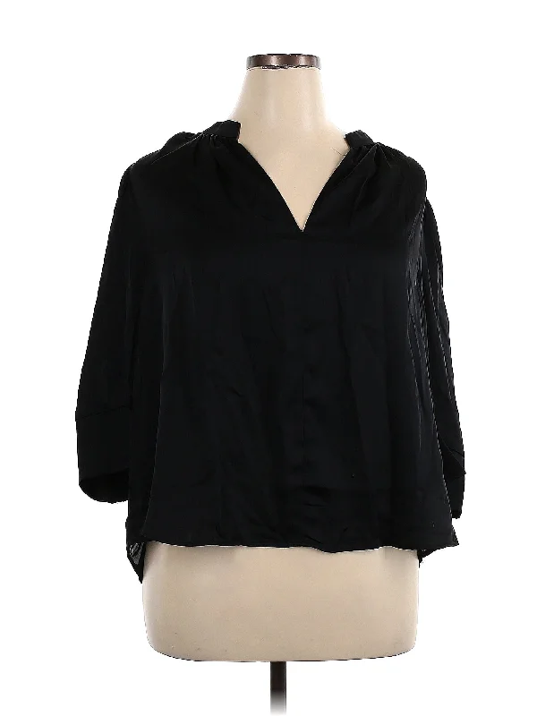 3/4 Sleeve Blouse Off-Shoulder Wrap Blouse