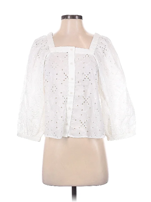3/4 Sleeve Blouse Stretchy Fitted Blouse