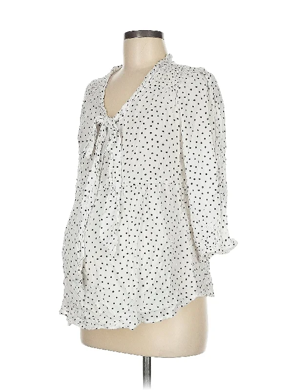 3/4 Sleeve Blouse Feminine Tie Blouse