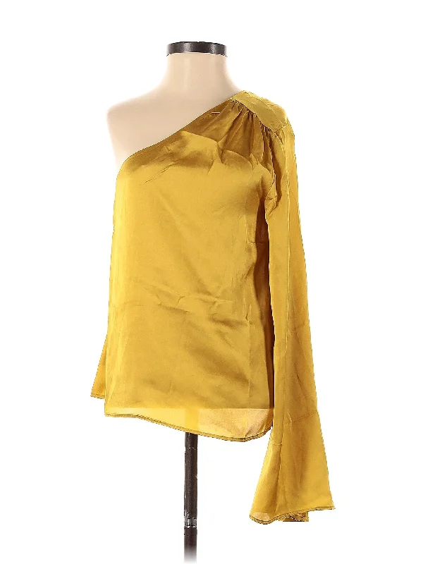 3/4 Sleeve Blouse Off-Shoulder Wrap Blouse