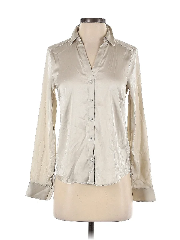 Long Sleeve Blouse Embellished Collar Blouse