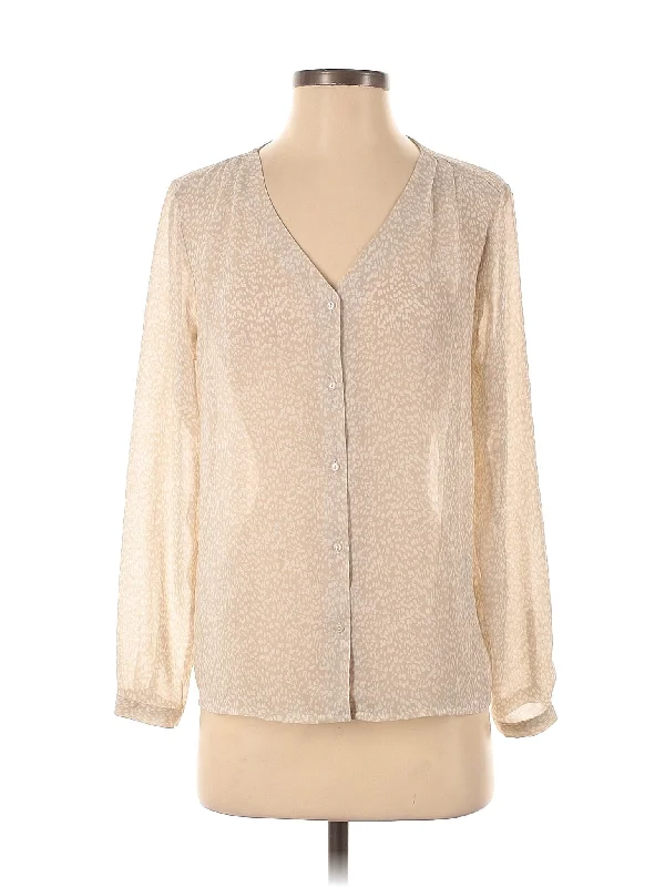 Long Sleeve Blouse Wrap Front Blouse