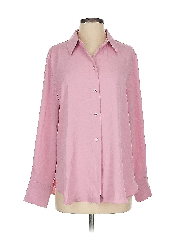 Long Sleeve Blouse Textured Cotton Blouse