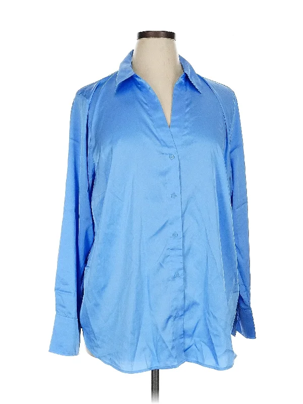 Long Sleeve Blouse Asymmetric Hem Blouse