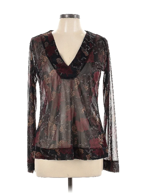 Long Sleeve Blouse Floral Chiffon Blouse