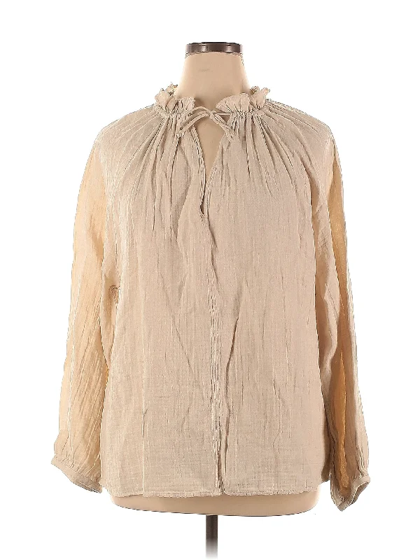 Long Sleeve Blouse Silky Tunic Blouse