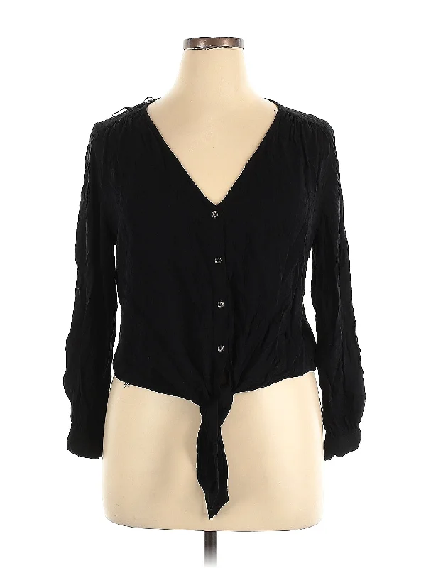 Long Sleeve Blouse Chic Wrap Blouse